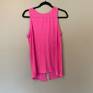 💜 Pink Tie Back Workout Tank - medium